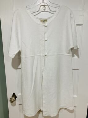 Travelsmith Vintage Women's Medium White Short Sleeve Beach Tunic Top